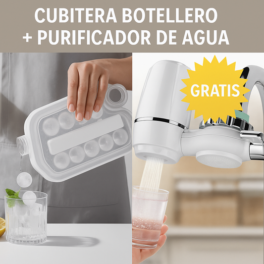 Cubitera Botella + Purificador de agua gratis
