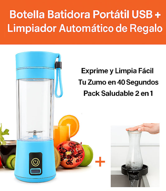 Botella Batidora Portátil USB+ Limpiador automático gratis